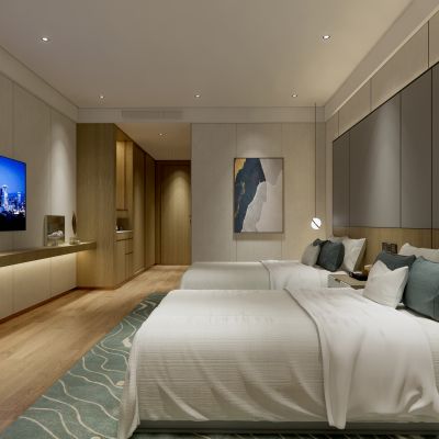 商务双床房模型 