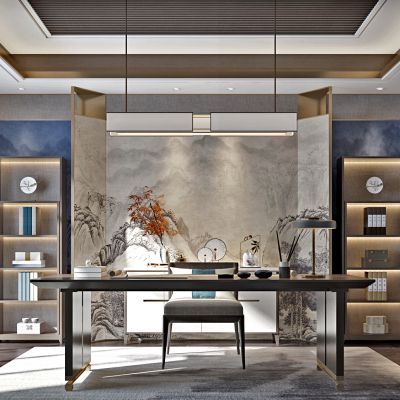 新中式轻奢书房