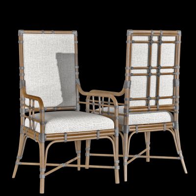 自然风竹编户外休闲椅