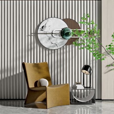 现代布艺休闲椅边几