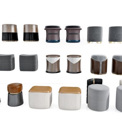 现代布艺皮质沙发凳