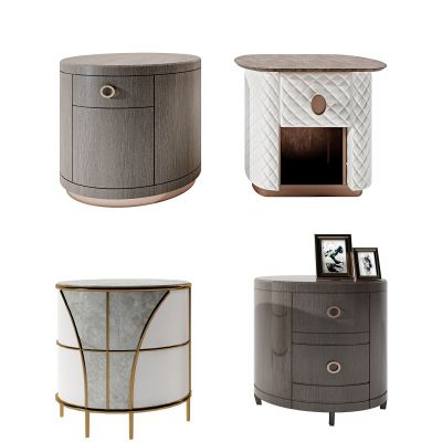 现代实木床头柜组合