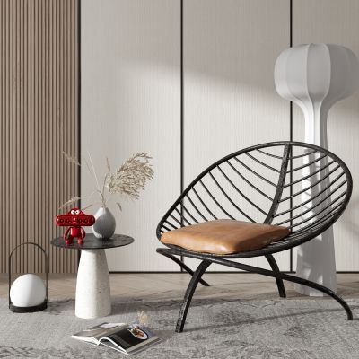 现代金属休闲椅边几