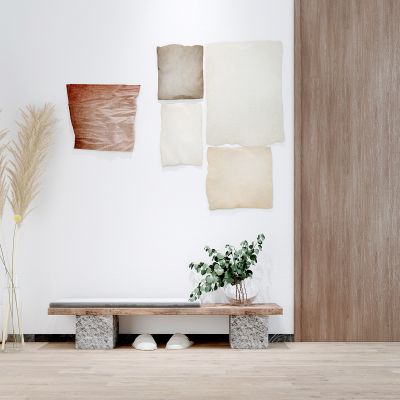 北欧实木换鞋凳