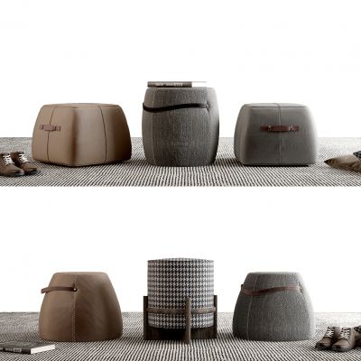 现代皮革布艺沙发凳