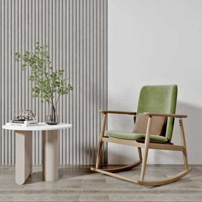 现代布艺休闲椅边几