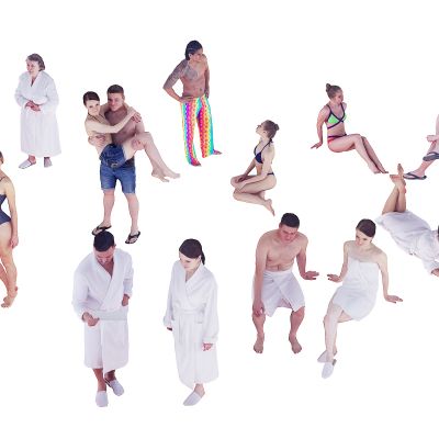 欧式洗浴泳装人物