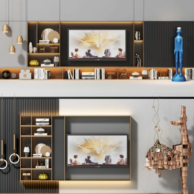 现代电视柜背景墙