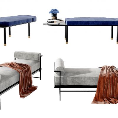 现代布艺床尾凳