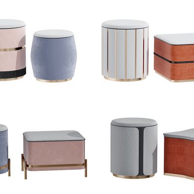 现代布艺矮凳沙发凳组合