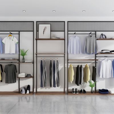 现代服装店男装货架