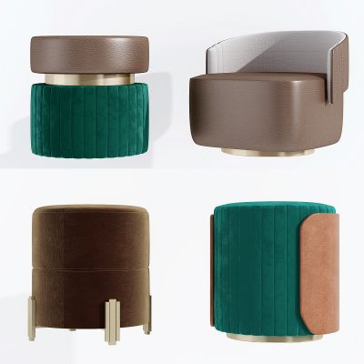 现代轻奢布艺皮革凳子