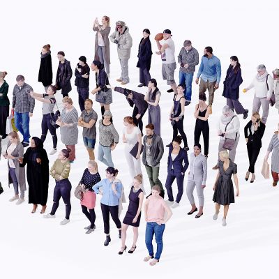 现代欧洲青年男女人物