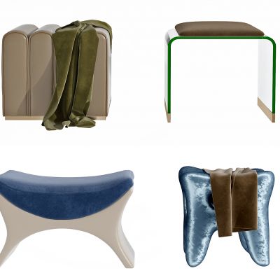 现代绒布凳子坐墩