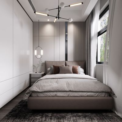 现代卧室，卧室