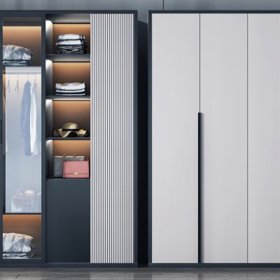 现代平开门衣柜