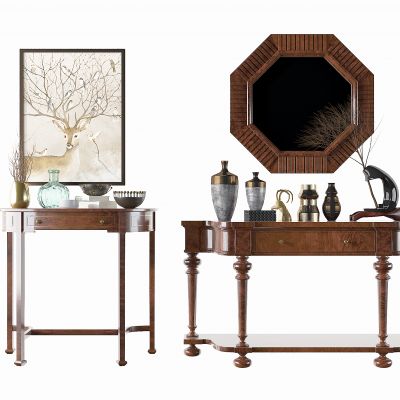 美式实木端景台