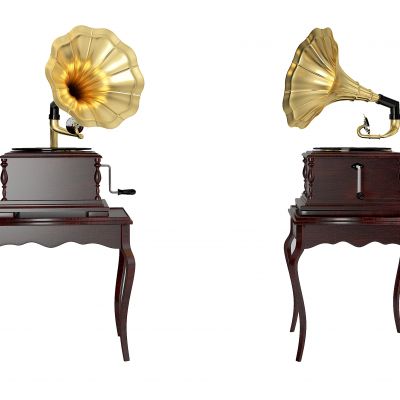 美式实木留声机