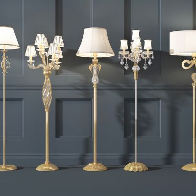 欧式水晶遮罩落地灯