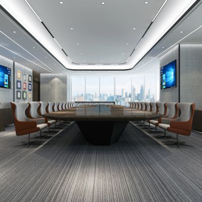 现代风格大会议室3D模型