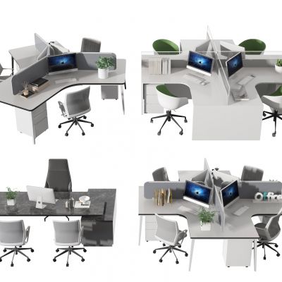 现代办公桌椅组合