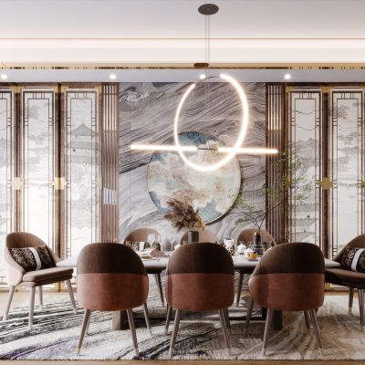 新中式现代简约轻奢餐厅