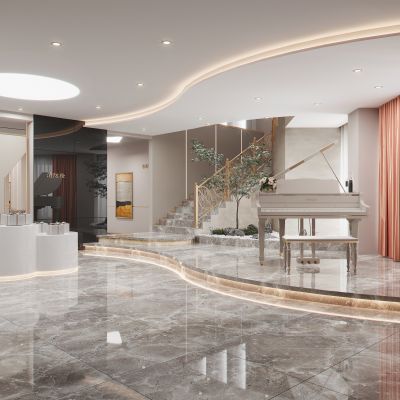 现代美容院休息娱乐区