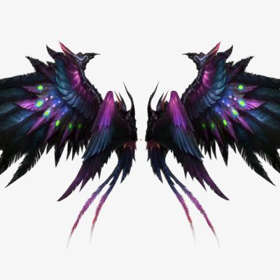 现代游戏道具紫黑色翅膀