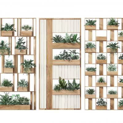 现代盆栽隔断屏风