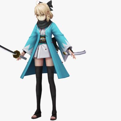 现代游戏角色美女 双刀