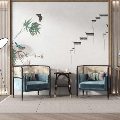 新中式单人沙发