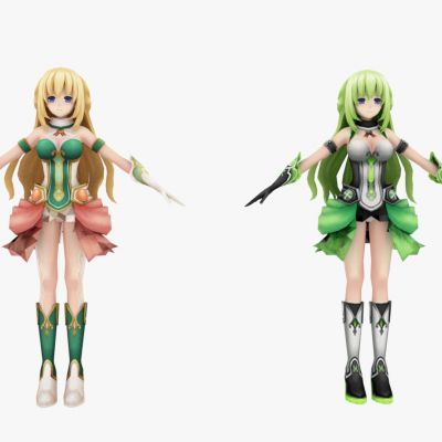 现代游戏角色美女 双胞胎