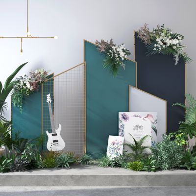 现代美陈植物组合合影