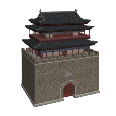 中式古建筑城门城楼 武侠游戏 仙侠场景