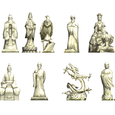 中式古建筑佛像雕像 武侠场景 仙侠