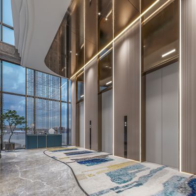 酒店电梯厅3D模型