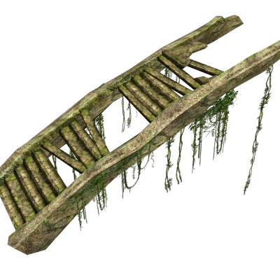 古代石桥 破桥 武侠残破场景