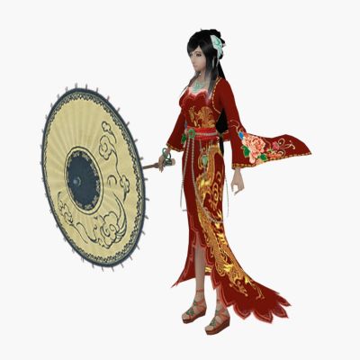 现代游戏角色 雨伞美女 