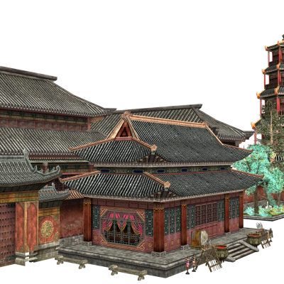 古建筑群 成都城 武侠大场景 集市