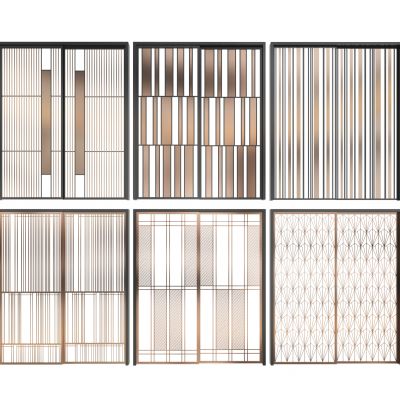 现代双开门推拉门