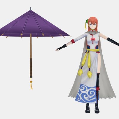 现代游戏角色 紫伞美女 