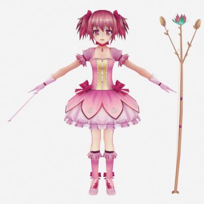 现代游戏角色 小法杖美女 