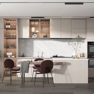 现代一体式厨房