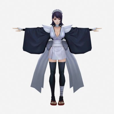 现代游戏角色 和服美女 