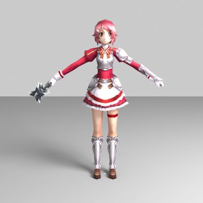 现代游戏角色 短裙美女 