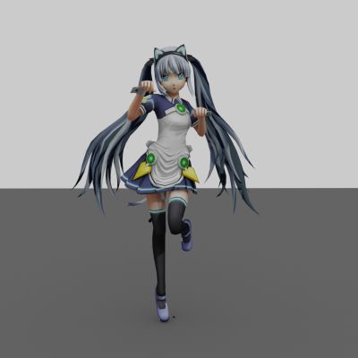 现代游戏角色 长发美女 