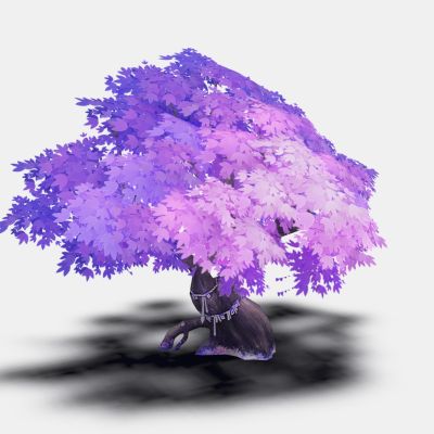 现代植物 紫色树木 