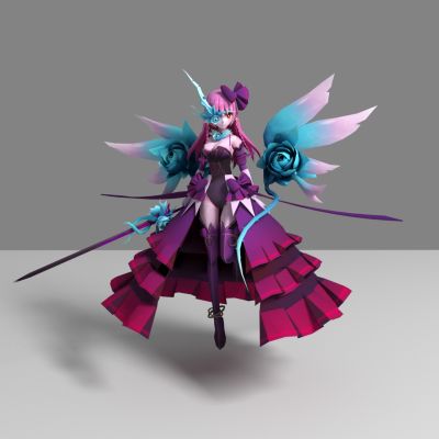 现代游戏角色 玫瑰美女 