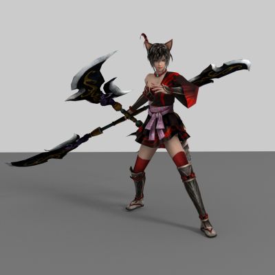 现代游戏角色 双武器美女 