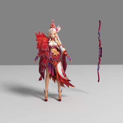 现代游戏角色 弓箭手美女 